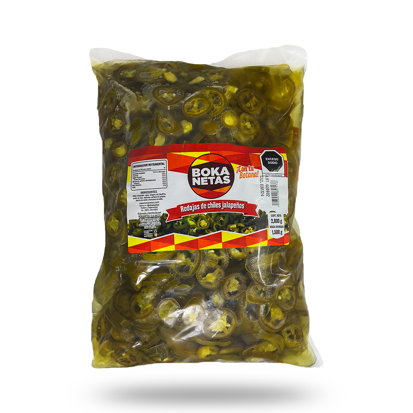 Rodajas De Chile Jalapeño Bokanetas 2.8Kg